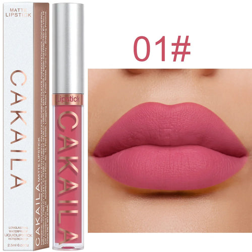  Velvet Matte Lipstick Lip Gloss Light Red Long Lasting cashymart