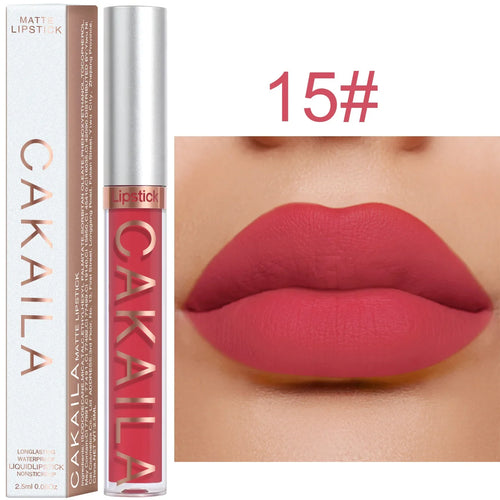  Velvet Matte Lipstick Lip Gloss Light Red Long Lasting cashymart