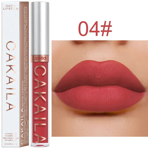  Velvet Matte Lipstick Lip Gloss Light Red Long Lasting cashymart