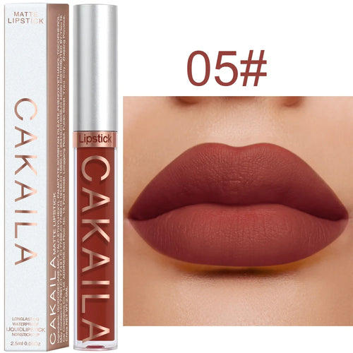  Velvet Matte Lipstick Lip Gloss Light Red Long Lasting cashymart