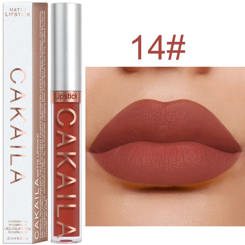  Velvet Matte Lipstick Lip Gloss Light Red Long Lasting cashymart