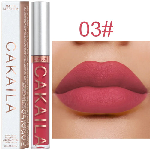 Velvet Matte Lipstick Lip Gloss Light Red Long Lasting cashymart