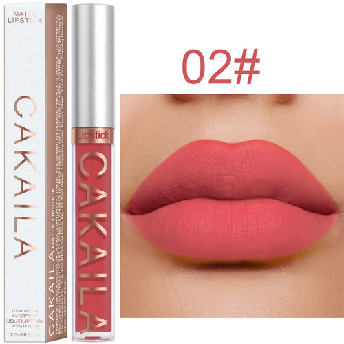  Velvet Matte Lipstick Lip Gloss Light Red Long Lasting cashymart