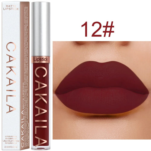  Velvet Matte Lipstick Lip Gloss Light Red Long Lasting cashymart