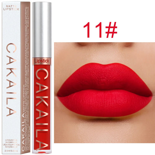  Velvet Matte Lipstick Lip Gloss Light Red Long Lasting cashymart