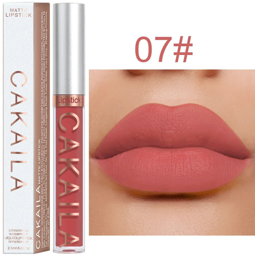  Velvet Matte Lipstick Lip Gloss Light Red Long Lasting cashymart