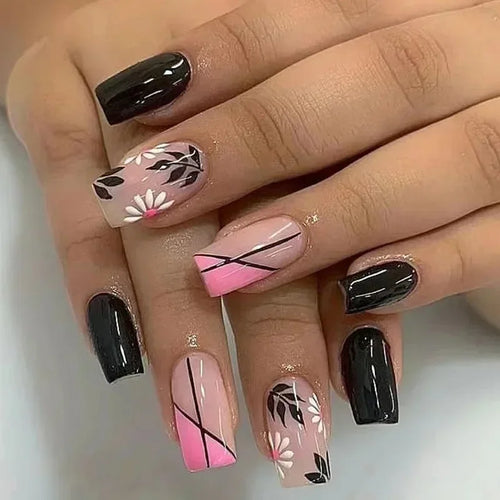  Vibrant Floral Fantasy Press-On Nails cashymart