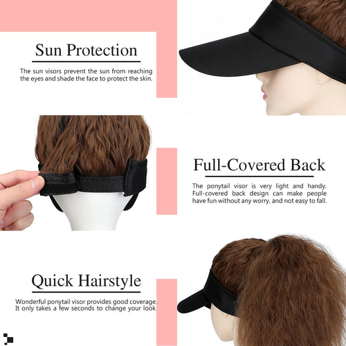  Visor Hat with Synthetic Ponytail for Women cashymart