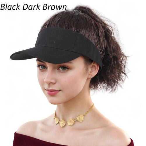  Visor Hat with Synthetic Ponytail for Women cashymart