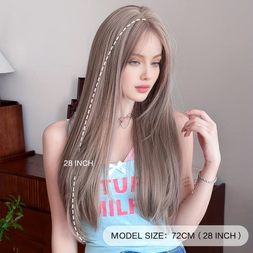 WIGS Light Brown Straight Synthetic Wig cashymart