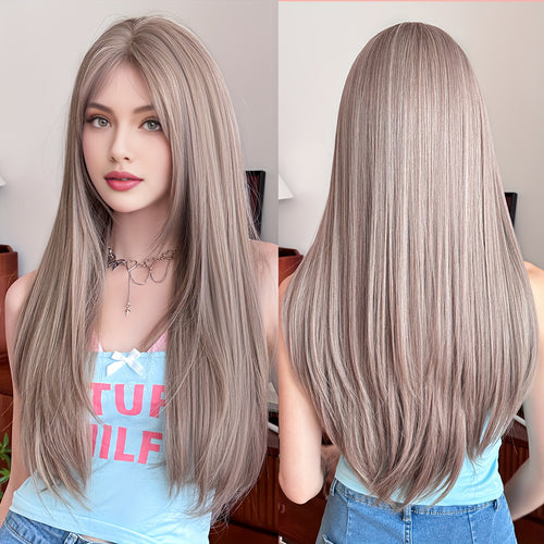  WIGS Light Brown Straight Synthetic Wig cashymart