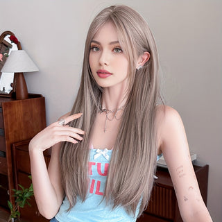  WIGS Light Brown Straight Synthetic Wig cashymart