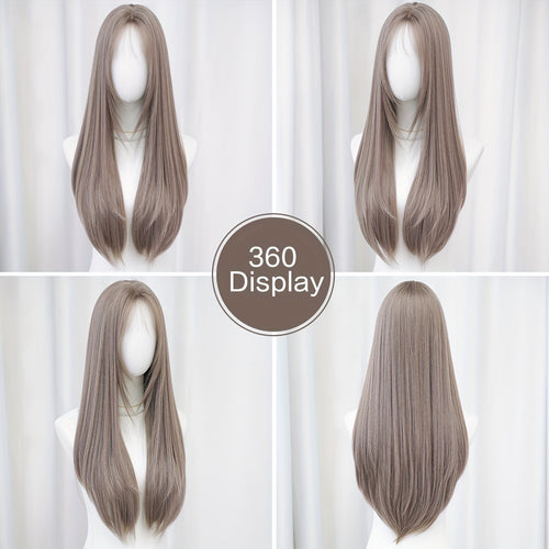  WIGS Light Brown Straight Synthetic Wig cashymart