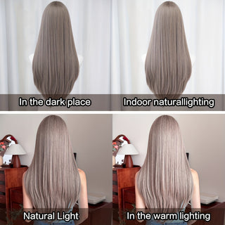  WIGS Light Brown Straight Synthetic Wig cashymart