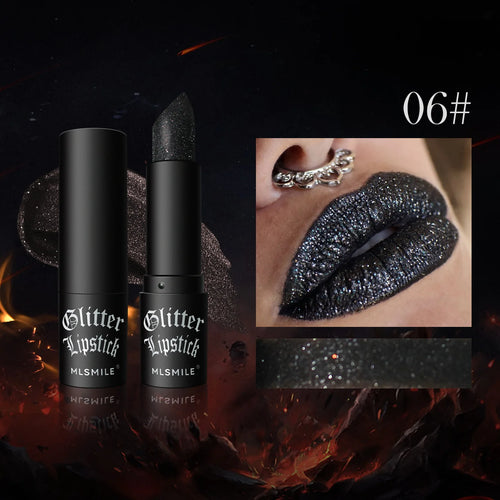  Waterproof Glitter Lipsticks Punk Style cashymart