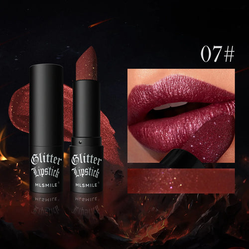  Waterproof Glitter Lipsticks Punk Style cashymart