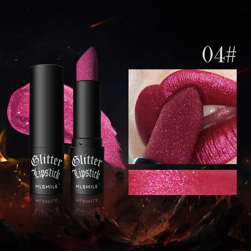  Waterproof Glitter Lipsticks Punk Style cashymart