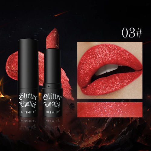  Waterproof Glitter Lipsticks Punk Style cashymart