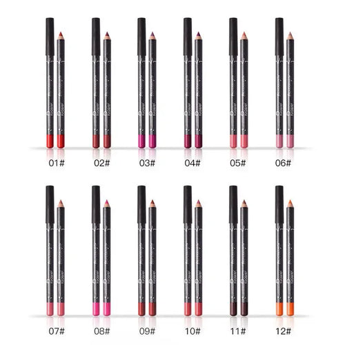  Waterproof Pencil Lipstick Set Pen Matte Lip Liner cashymart