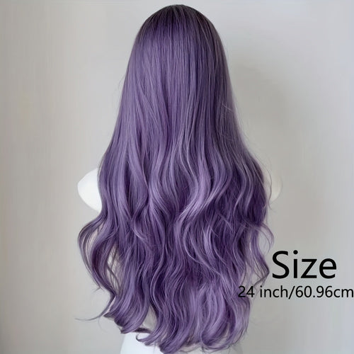  Wavy Ombre Purple Wig cashymart