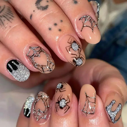  Whimsical Clown Almond Press-On Nails on! cashymart
