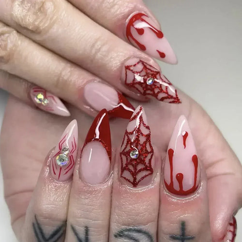  Whimsical Clown Almond Press-On Nails on! cashymart