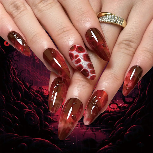  Whimsical Clown Almond Press-On Nails on! cashymart
