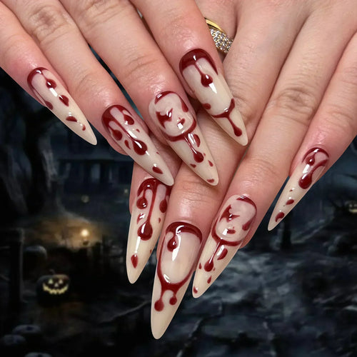  Whimsical Clown Almond Press-On Nails on! cashymart