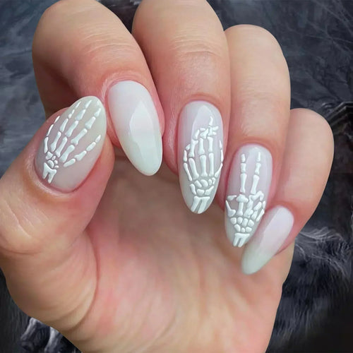  Whimsical Clown Almond Press-On Nails on! cashymart