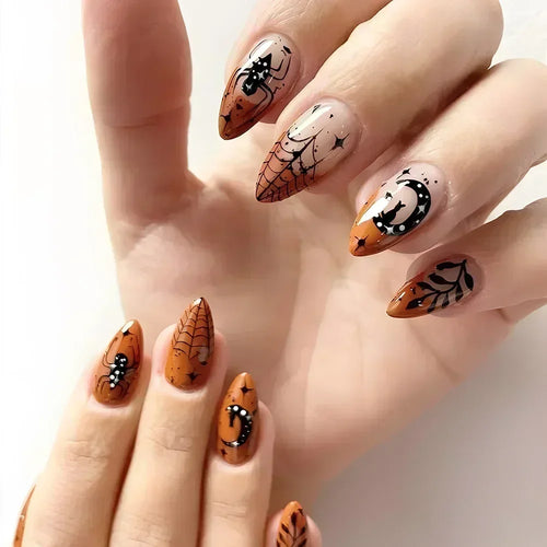  Whimsical Clown Almond Press-On Nails on! cashymart