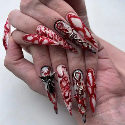  Whimsical Clown Almond Press-On Nails on! cashymart