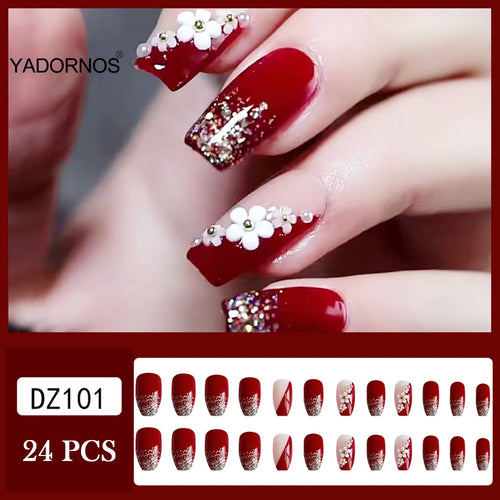  White Flower Design Nails cashymart
