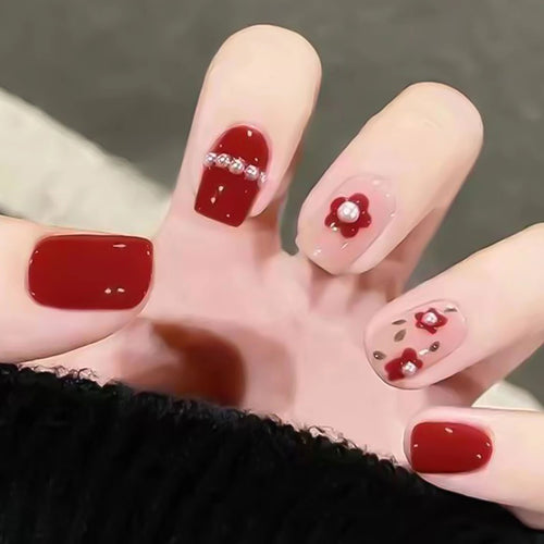  White Flower Design Nails cashymart