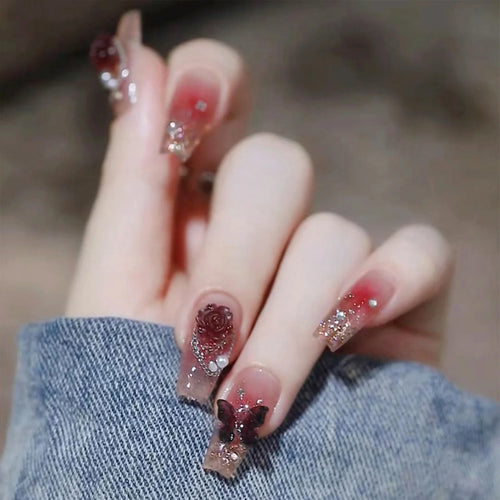  White Flower Design Nails cashymart