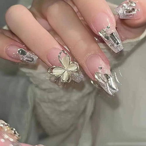  White Flower Design Nails cashymart