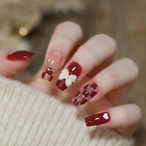  White Flower Design Nails cashymart