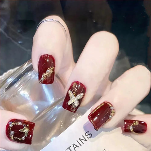  White Flower Design Nails cashymart