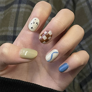  White Small Flower Acrylic Press-On Nails cashymart