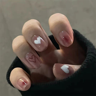  White Small Flower Acrylic Press-On Nails cashymart