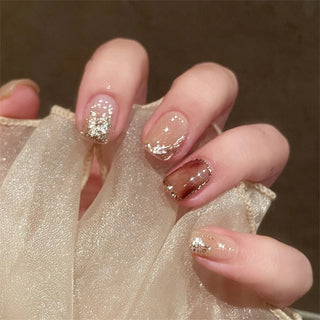  White Small Flower Acrylic Press-On Nails cashymart