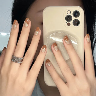  White Small Flower Acrylic Press-On Nails cashymart