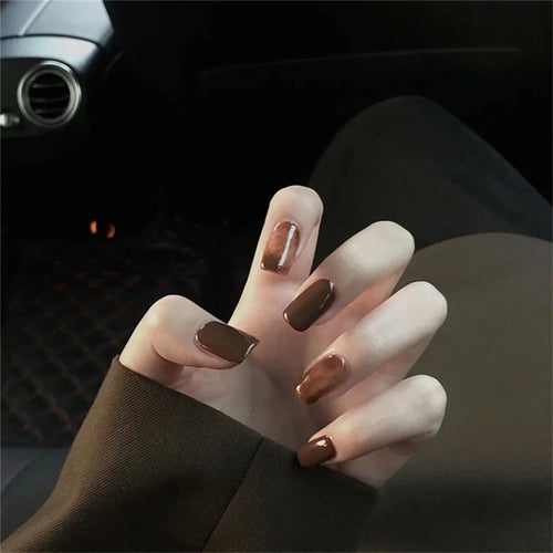  White Small Flower Acrylic Press-On Nails cashymart