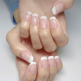  White Small Flower Acrylic Press-On Nails cashymart