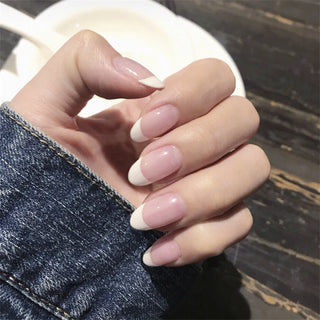  White Small Flower Acrylic Press-On Nails cashymart