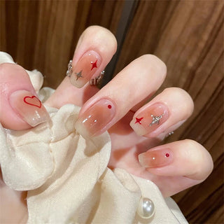  White Small Flower Acrylic Press-On Nails cashymart
