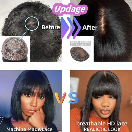  Wiggogo 3X1 Middle Part Lace Bob Wig cashymart
