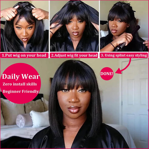  Wiggogo 3X1 Middle Part Lace Bob Wig cashymart