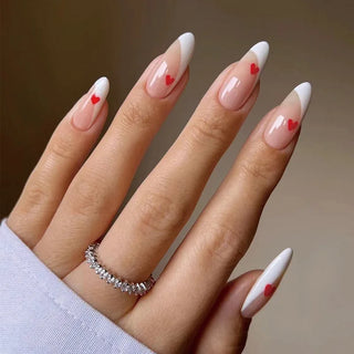  Wine Red Almond Fake Nails cashymart