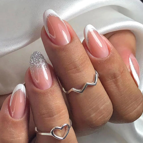  Wine Red Almond Fake Nails cashymart