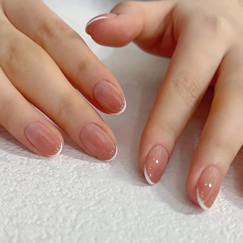  Wine Red Almond Fake Nails cashymart